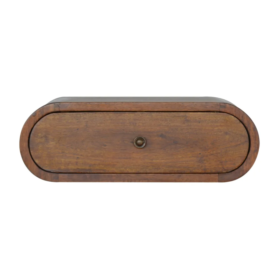 Comodino in finitura castagna · L 45 × P 32 × H 15 cm