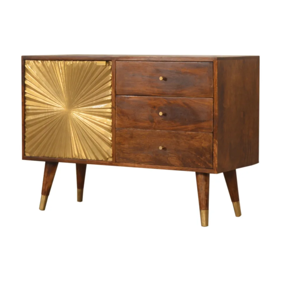Credenza con dettagli dorati · L 85 × P 35 × H 60 cm