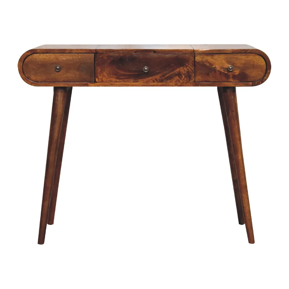 Toeletta in finitura castagna · L 100 × P 40 × H 80 cm