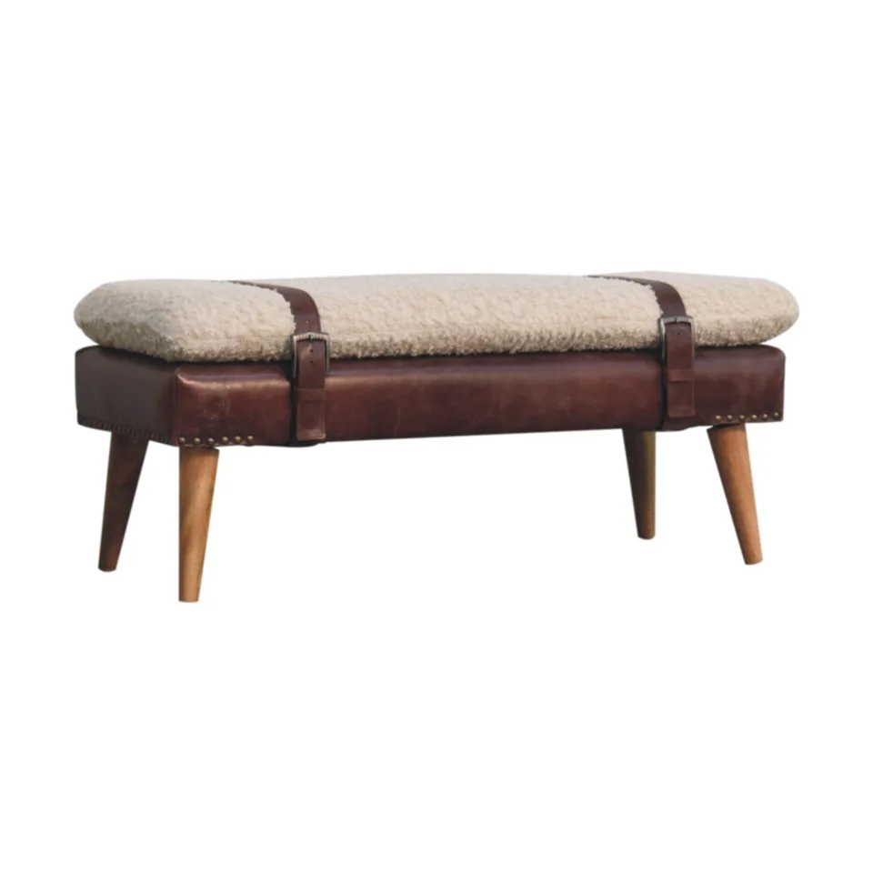 Panca in mogano · L 90 × P 35 × H 40 cm