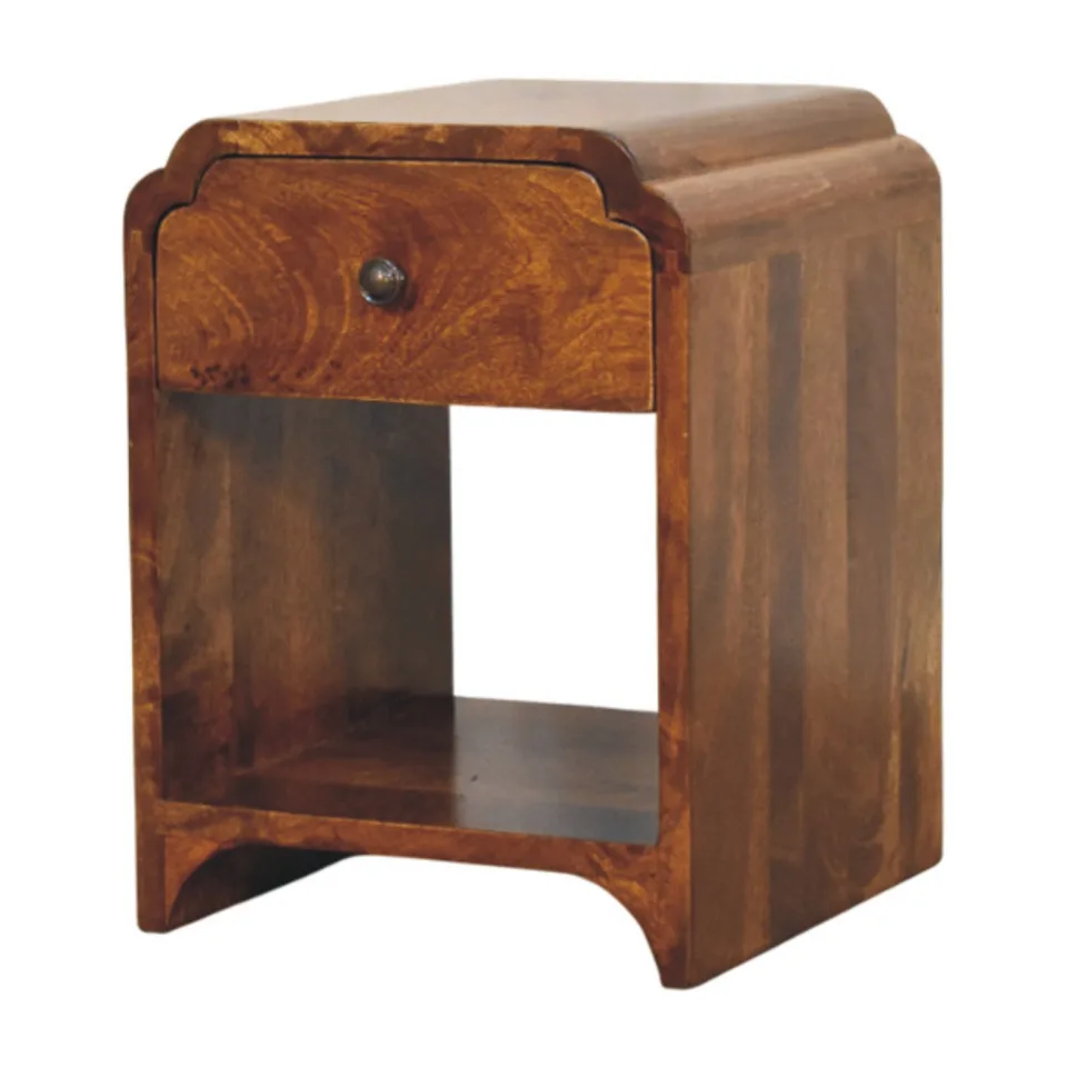 Comodino in finitura castagna · L 30 × P 30 × H 40 cm · Modello IN3985