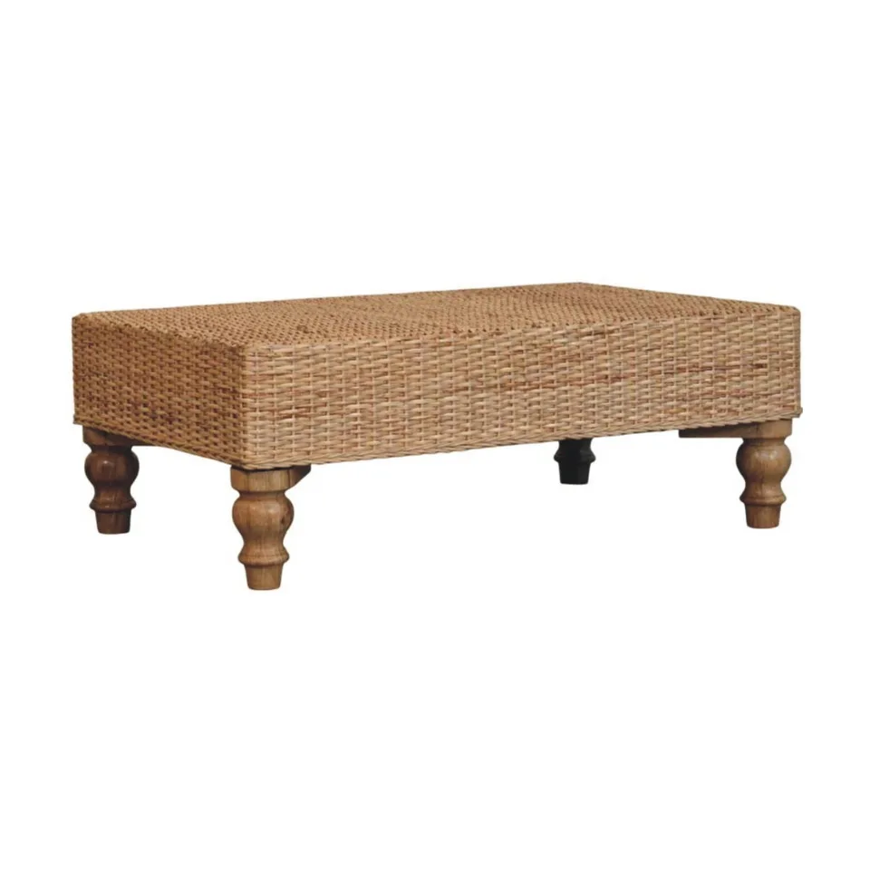Tavolino intrecciato · L 86 × P 56 × H 31 cm