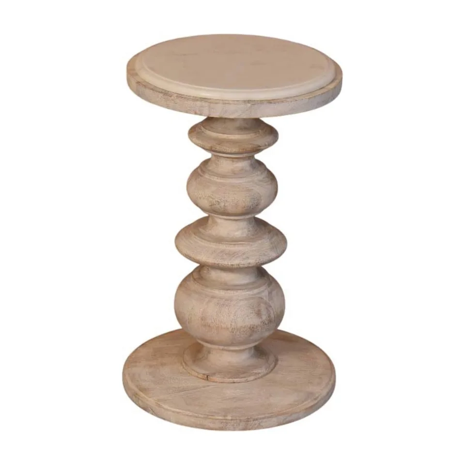 Tavolino con piano in marmo · L 38 × P 38 × H 60 cm