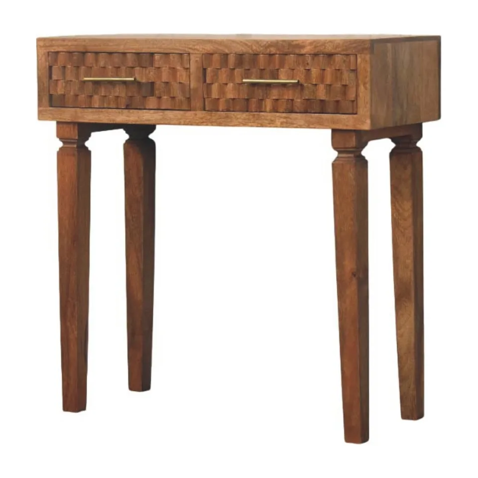 Consolle con dettagli dorati · L 80 × P 35 × H 82 cm