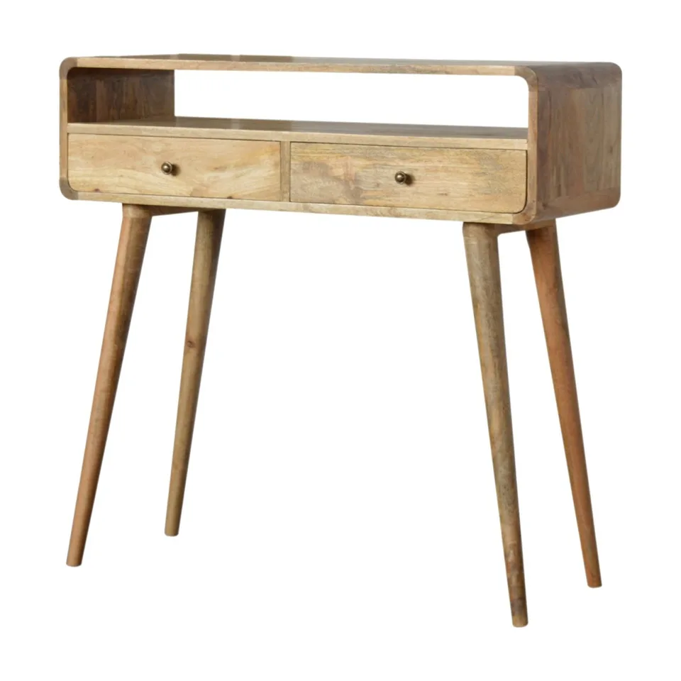 Consolle in finitura rovere · L 90 × P 35 × H 90 cm